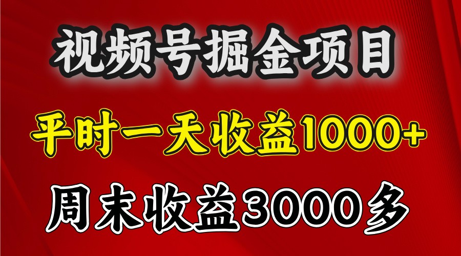 一天收益1000+ 视频号掘金，周末收益会更高些-南友云赚