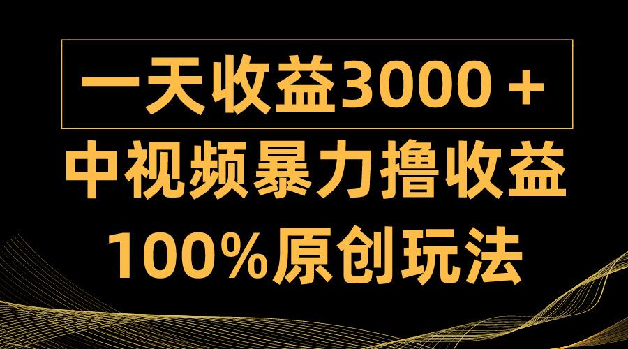 (9696期)中视频暴力撸收益，日入3000＋，100%原创玩法，小白轻松上手多种变现方式-南友云赚
