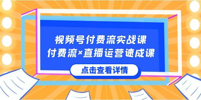 视频号付费流实战课，付费流×直播运营速成课，让你快速掌握视频号核心运营技能-南友云赚