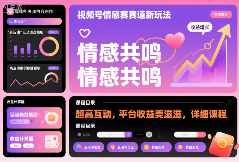 016512955ccab363ff2e03e7f767ef8e.jpeg 视频号情感赛道新玩法,超高互动,平台收益美滋滋,详细课程