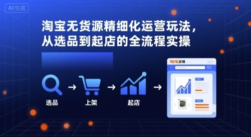 淘宝无货源精细化运营玩法，从选品到起店的全流程实操-南友云赚