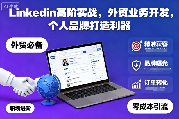 Linkedin高阶实战，外贸业务开发，个人品牌打造利器-南友云赚