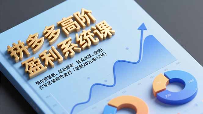 拼多多高阶盈利系统课，强付费策略、活动爆破、首页推荐，实现店铺稳定盈利(更新12月-南友云赚