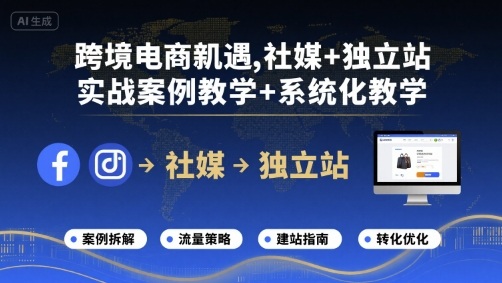 086589c9756e290af3c04f8b3b1f8942.jpeg 跨境电商新机遇,社媒+独立站,实战案例教学+系统化教学