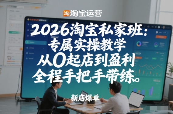 2026淘宝私家班：专属实操教学，从0起店到盈利，全程手把手带练-南友云赚