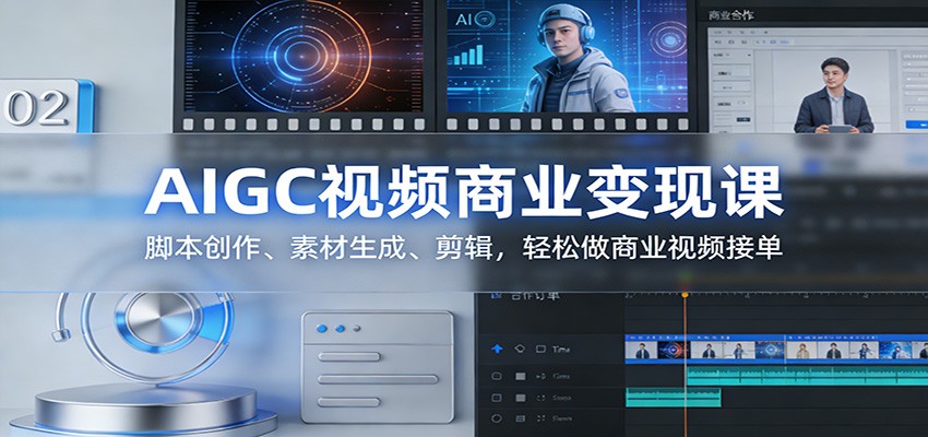AIGC视频商业变现课：脚本创作、素材生成、剪辑，轻松做商业视频接单-南友云赚