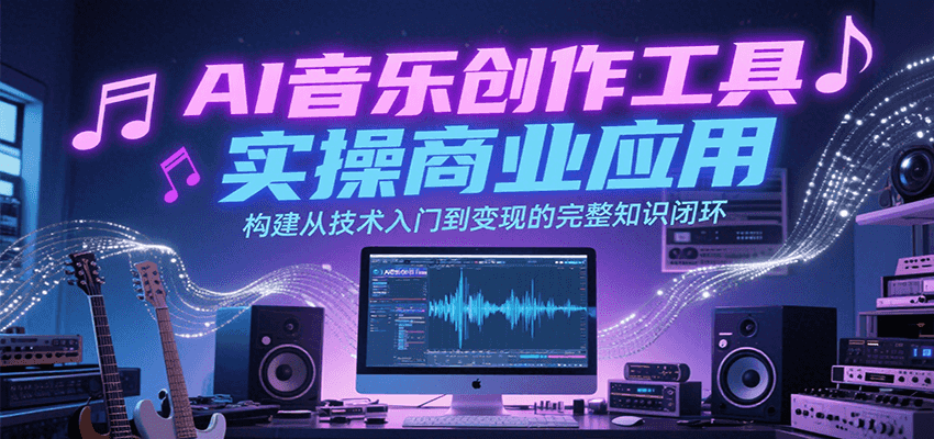 AI音乐创作工具实操商业应用，构建从技术入门到变现的完整知识闭环-南友云赚