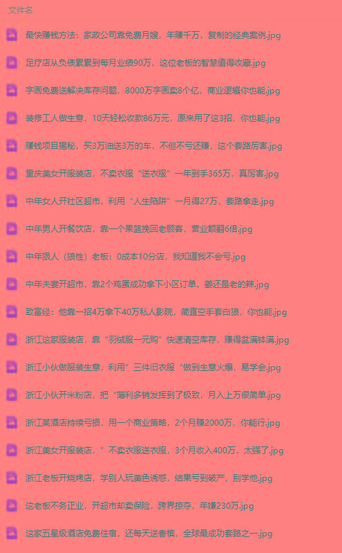 (9607期)真实有效391套商业模式，年入几十到几百万案例解析(电子书+视频+图文)