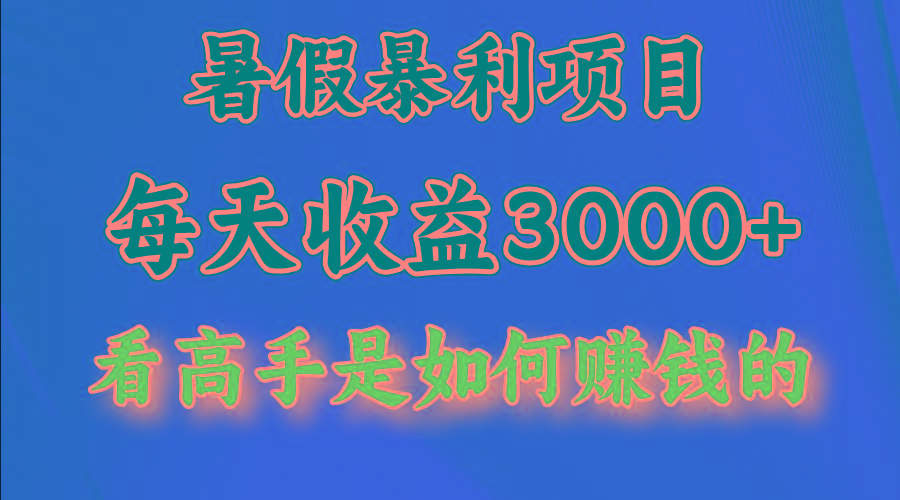 暑假暴力项目 1天收益3000+,视频号,快手,不露脸直播.次日结算-南友云赚
