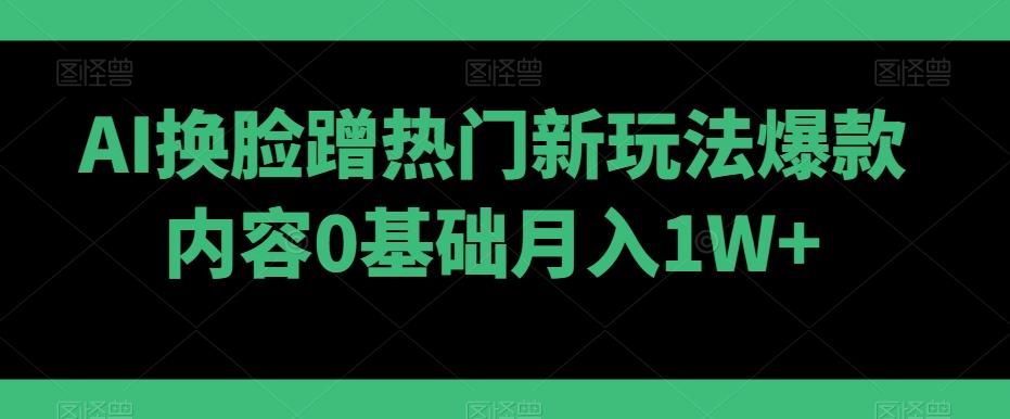 AI换脸蹭热门新玩法爆款内容0基础月入1W+-南友云赚
