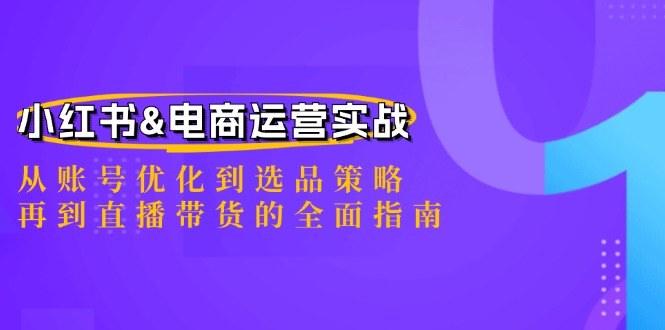 小红书&电商运营实战：从账号优化到选品策略，再到直播带货的全面指南-南友云赚