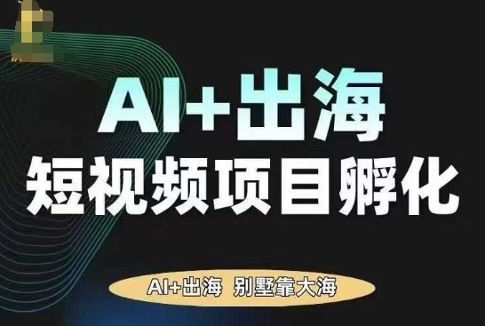 AI·TikTok AI+出海短视频项目孵化，陪你从0-1借助AI实现出海变现-南友云赚