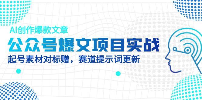 0dd752e5920a14cae40ee77063e0f069.jpeg 公众号爆文项目实战,AI创作爆款文章,起号素材对标赠(附赛道AI提示词