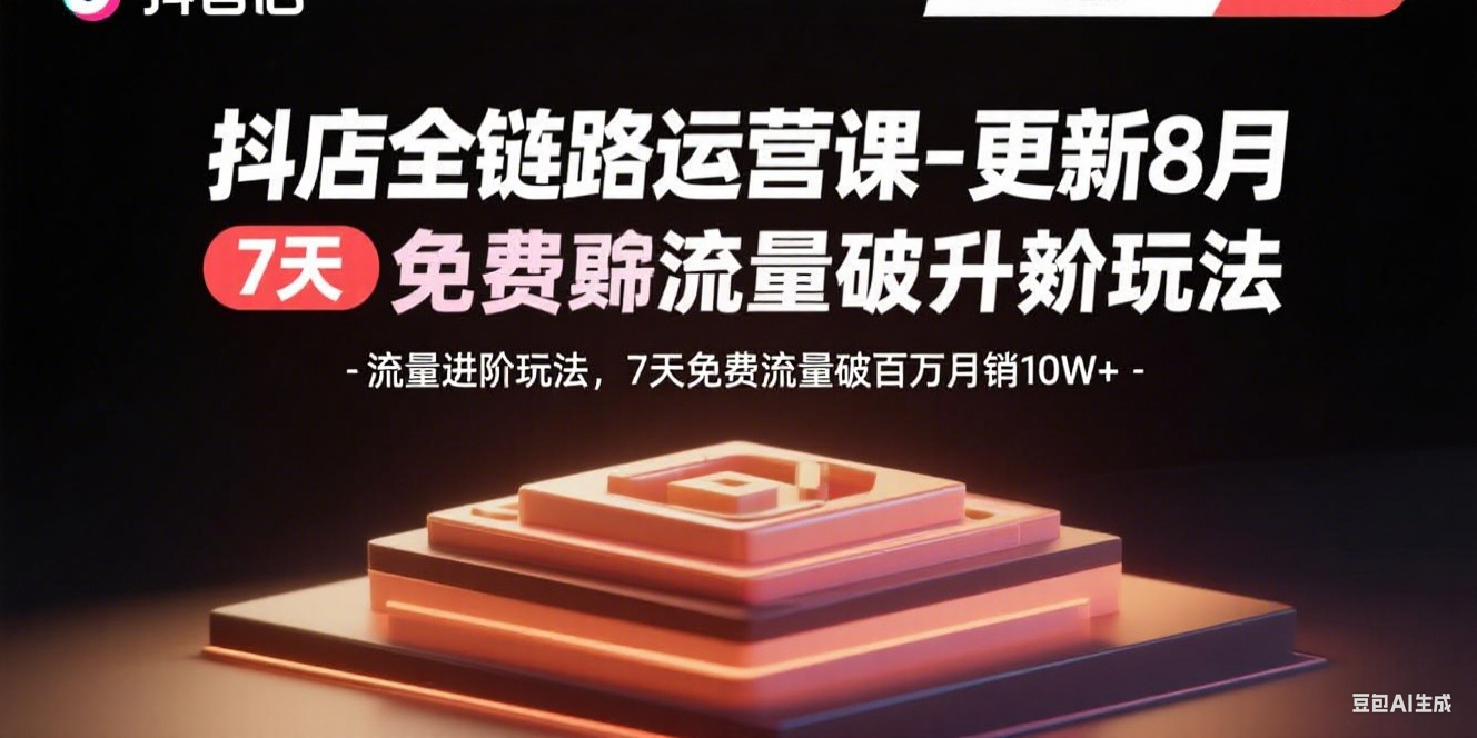 0e4ed79679e6d48e2f6d0f9907d2956d.png 抖店全链路运营课-更新8月:流量进阶玩法,7天免费流量破百万月销10W+