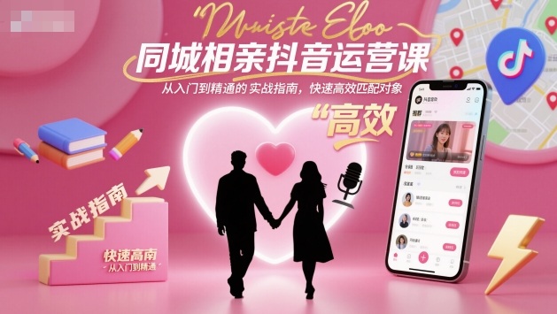 0ee1843d323ac368d9f3b3e9b514622a.jpeg 同城相亲抖音运营课,从入门到精通的实战指南,快速高效匹配对象
