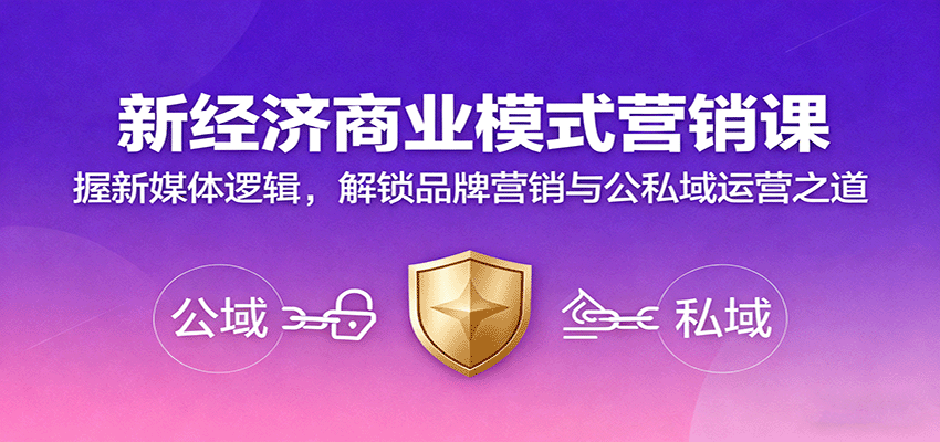 新经济商业模式营销课，握新媒体逻辑，解锁品牌营销与公私域运营之道-南友云赚