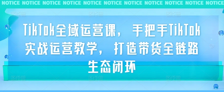 12bf27aeddbc0e7225e24c4bdc93d834.jpeg TikTok全域运营课,手把手TikTok实战运营教学,打造带货全链路生态闭环