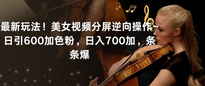 最新玩法！美女视频分屏逆向操作~日引600加色粉，日入700加，条条爆【揭秘】-南友云赚