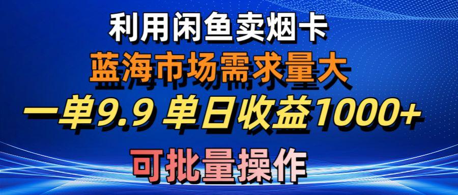利用咸鱼卖烟卡，蓝海市场需求量大，一单9.9单日收益1000+，可批量操作-南友云赚
