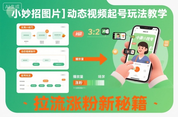 小妙招图片＋动态视频起号玩法教学，拉流涨粉新秘籍-南友云赚