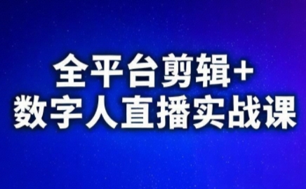 视频号、快手、抖音全平台剪辑+数字人直播实战课(更新2026)​-南友云赚