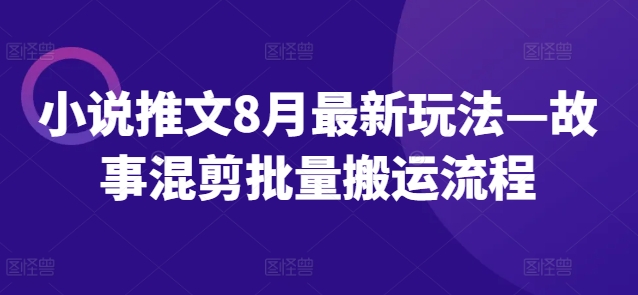 小说推文8月最新玩法—故事混剪批量搬运流程-南友云赚