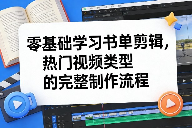 零基础学习书单剪辑，热门视频类型的完整制作流程(更新2026)-南友云赚