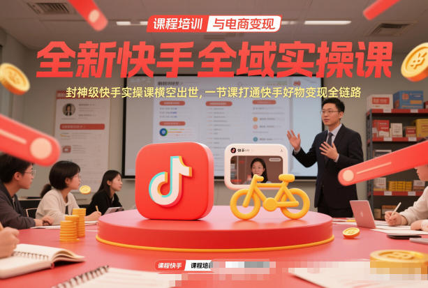 全新快手全域实操课，封神级快手实操课横空出世，一节课打通快手好物变现全链路-南友云赚