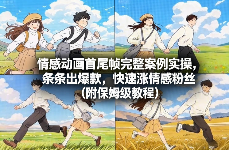 情感动画首尾帧完整案例实操，条条出爆款，快速涨情感粉丝(附保姆级教程)-南友云赚