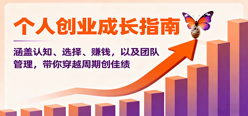 个人创业成长指南：涵盖认知、选择、赚钱，以及团队管理，带你穿越周期创佳绩-南友云赚