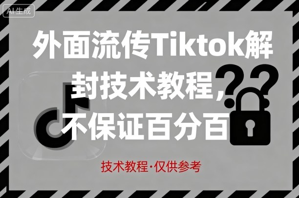 外面流传Tiktok解封技术教程，不保证百分百，具体自测-南友云赚