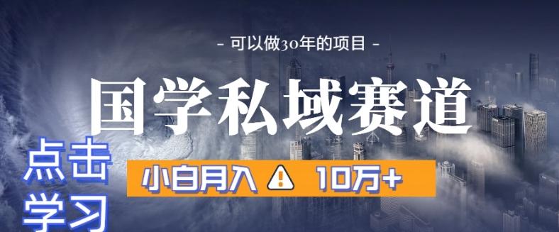 暴力国学私域赛道，小白月入10万+，引流+转化完整流程【揭秘】-南友云赚
