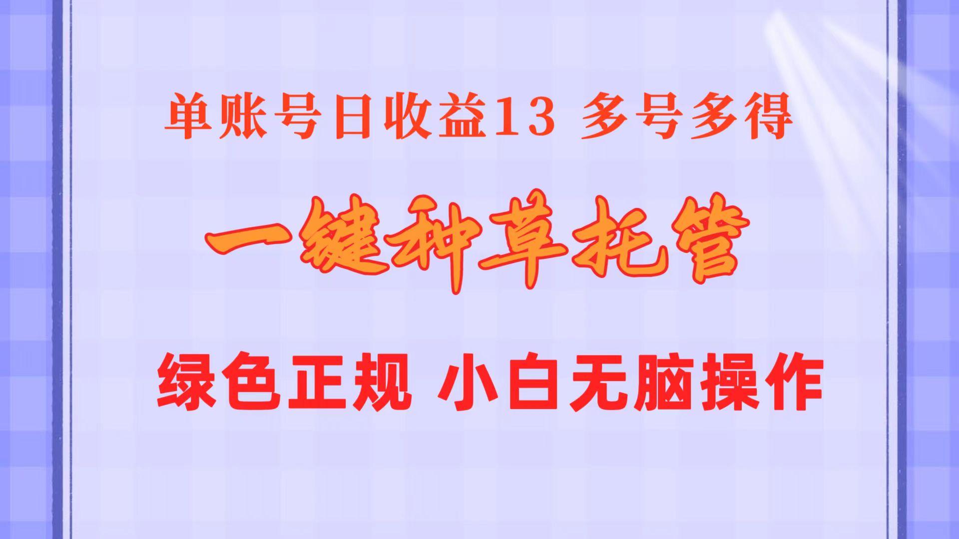 一键种草托管 单账号日收益13元  10个账号一天130  绿色稳定 可无限推广-南友云赚