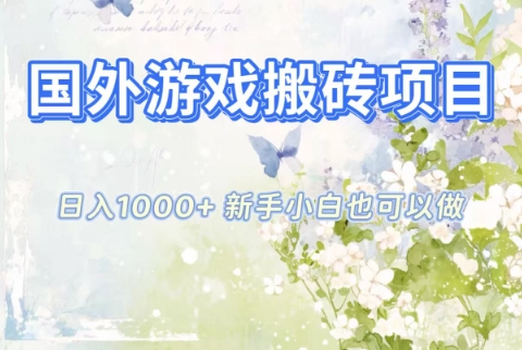 国外游戏搬砖项目，日入1k+，全自动解放双手，新手小白也可做【揭秘】-南友云赚