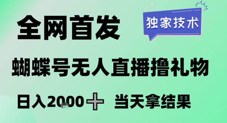 2026最新蝴蝶号无人直播掘金，独家技术，全网首发小白做了一个月收益3W，长期稳定可做【揭秘】-南友云赚