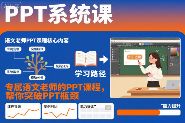 PPT系统课，专属语文老师的PPT课程，帮你突破PPT瓶颈-南友云赚