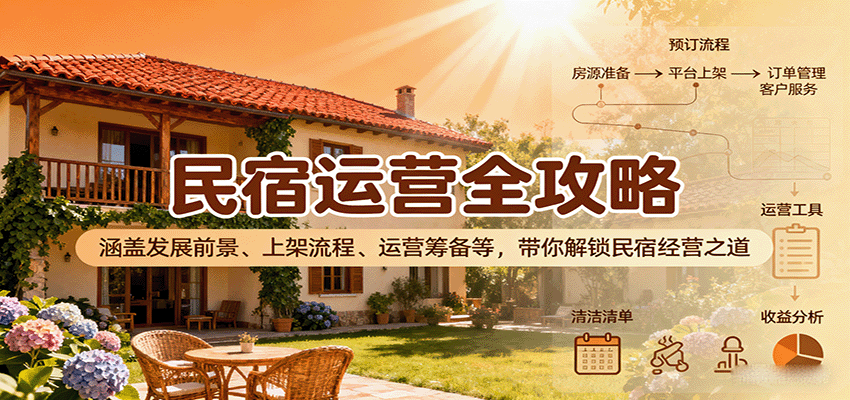 民宿运营全攻略：涵盖发展前景、上架流程、运营筹备等，带你解锁民宿经营之道-南友云赚