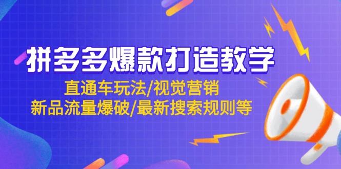 拼多多爆款打造教学：直通车玩法/视觉营销/新品流量爆破/最新搜索规则等-南友云赚