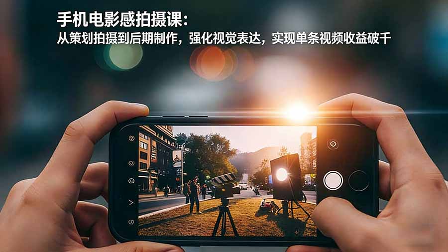 手机电影感拍摄课：从策划拍摄到后期制作，强化视觉表达，实现单条视频收益破千-南友云赚