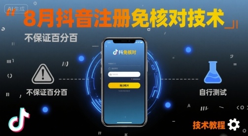 8月抖音注册免核对技术，不保证百分百，自测-南友云赚