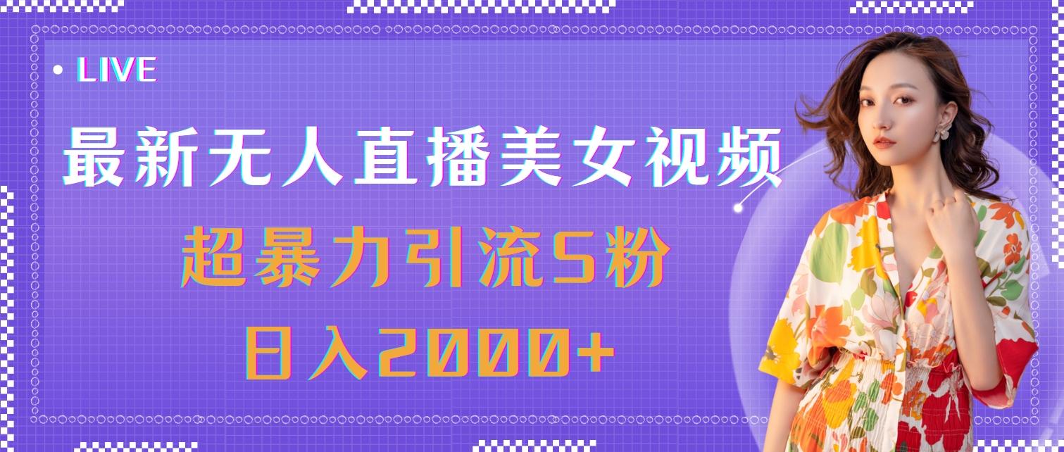 最新无人直播美女视频，超暴力引流S粉日入2000+-南友云赚