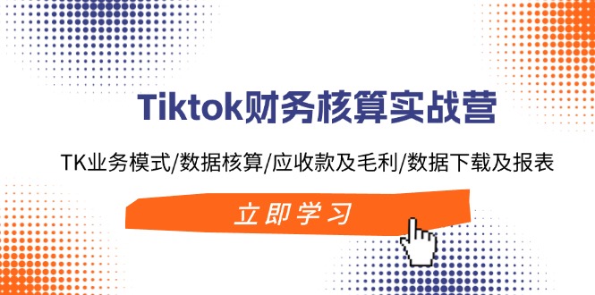 Tiktok财务核算实战营：TK业务模式/数据核算/应收款及毛利/数据下载及报表-南友云赚