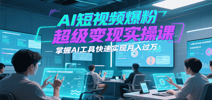 AI短视频爆粉超级变现实操课，掌握AI工具快速实现月入过万-南友云赚