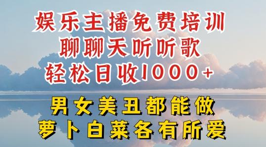 娱乐主播免费培训聊聊天听听歌轻松日收1K+，男女美丑都能做萝卜白菜各有所爱【揭秘】-南友云赚