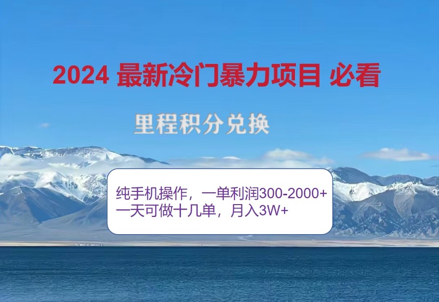 2024惊爆冷门暴利，里程积分最新玩法，高爆发期，一单300+—2000+-南友云赚