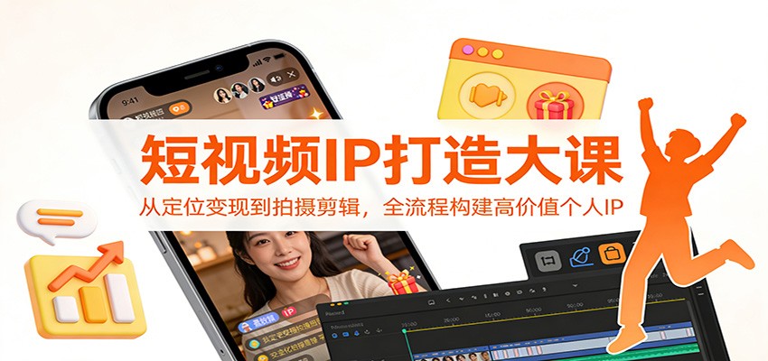 短视频IP打造大课：从定位变现到拍摄剪辑，全流程构建高价值个人IP-南友云赚