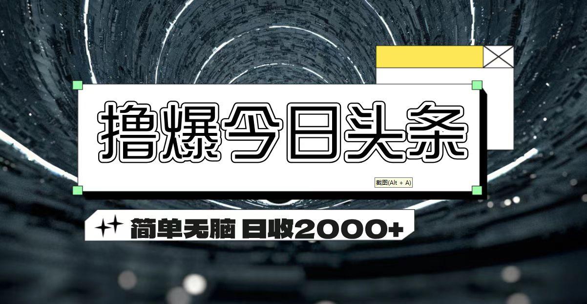 撸爆今日头条 简单无脑操作 日收2000+-南友云赚
