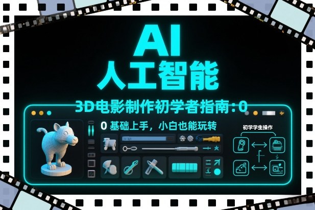 AI人工智能3D电影制作初学者指南：0基础上手，小白也能玩转-南友云赚