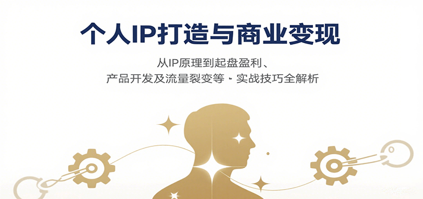 个人IP打造与商业变现，从IP原理到起盘盈利、产品开发及流量裂变等实战技巧全解析-南友云赚
