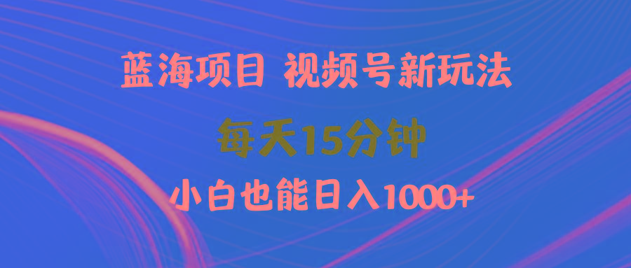 (9813期)蓝海项目视频号新玩法 每天15分钟 小白也能日入1000+-南友云赚
